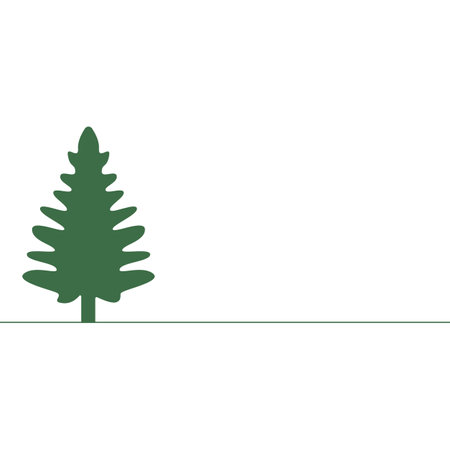 flat spruce. Continuous line drawing copy spaceのイラスト素材