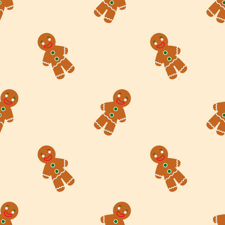 gingerbread man cookies seamless patternのイラスト素材