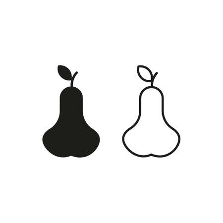 Pear vector sign. Pear vector icon. Pear vector silhouette.のイラスト素材