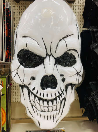 realistic horror scary scull mask for halloweenの写真素材