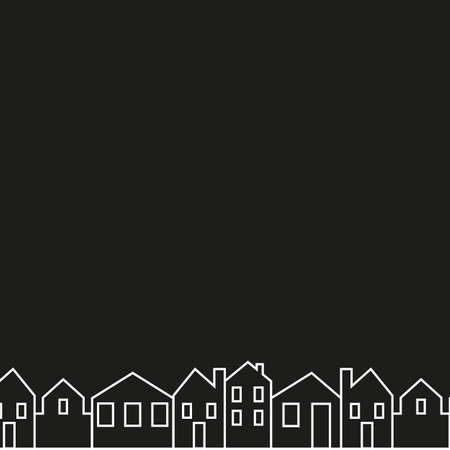 cityscape, vector icon, white silhouette on black background night cityのイラスト素材