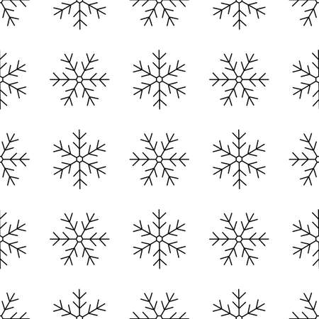 Snowflakes icons black on white background seamlessのイラスト素材