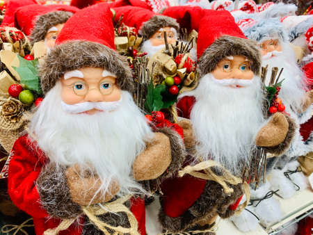 vintage big santa claus in the supermarketの写真素材