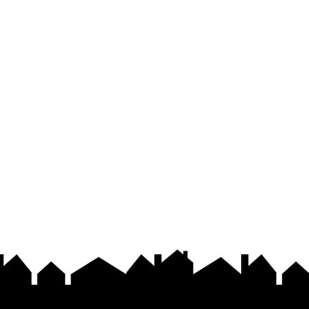 cityscape, houses flat border, vector icon, in a row christmas winter decorationのイラスト素材