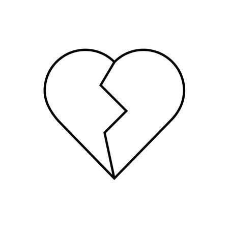 Broken heart icon isolated on white background. Broken heart icon page symbol for your web site designのイラスト素材
