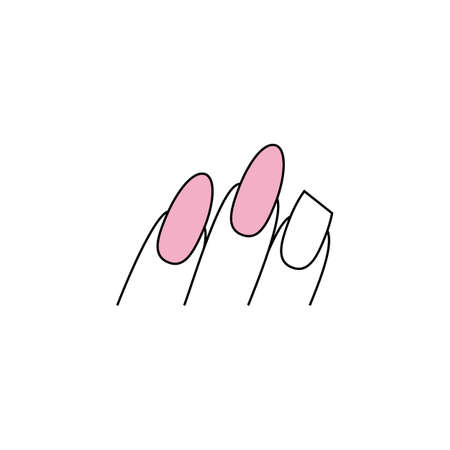 Broken nail color icon. cracked nails. problem with health. Manicure and pedicure concept. isolated vector illustrationのイラスト素材