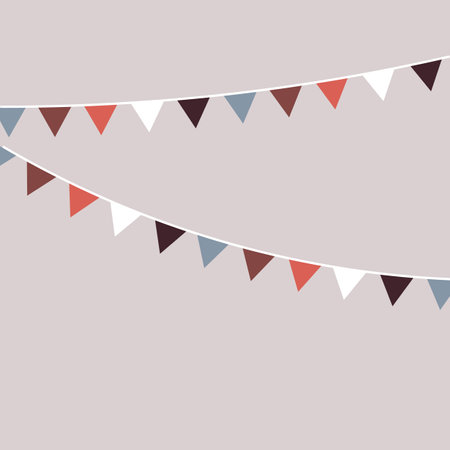 Christmas triangle bunting flags in different colors for your designs poster, card, invitations and greeting cardsのイラスト素材
