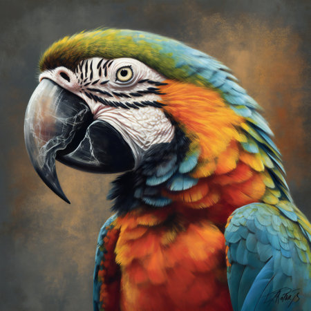Colorful Parrot pop art style illustrationの素材
