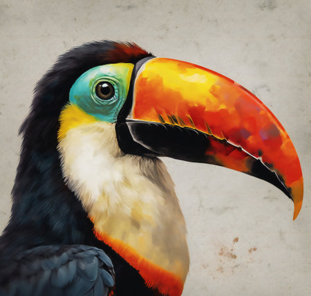 Toucan portrait colorful illustration, poster printの素材
