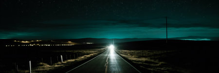 Empty freeway at night. generative aiの素材