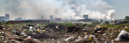 waste in a water, concept of enviromental pollution. generative aiの素材