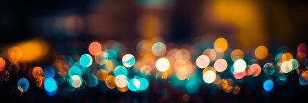 Bokeh abstract background party holiday banner. Generative aiの素材