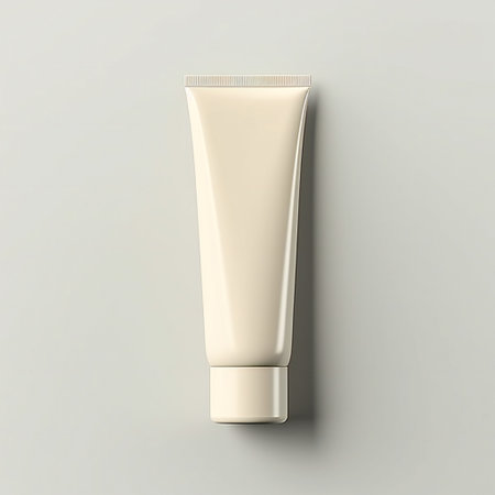 Cosmetics packaging .Plastic cosmetic of cream on white background.Blank packaging.Natural beauty spa product concept.Mock-up.Copy space .の素材
