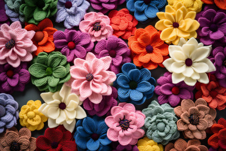 Flower texture background for wedding scene. Roses, peonies and hydrangeas, artificial flowers on the wall.の素材