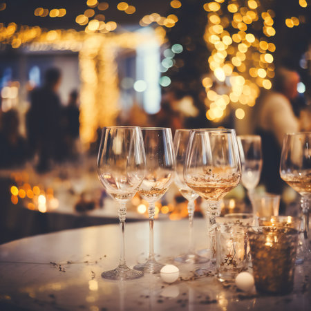 Abstract blur and defocused restaurant with bokeh for background usage. Vintage tone.の素材