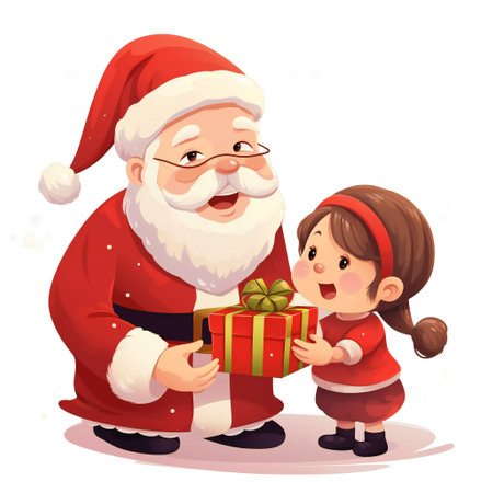 Happy child face receive gifts from santaの写真素材