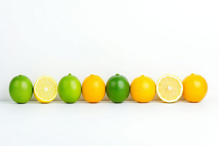 Set of citrus fruit isolated on white background.の写真素材