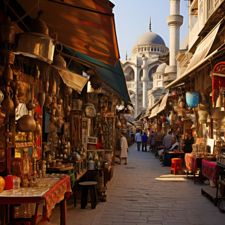 beautiful eastern bazaar during dayの素材