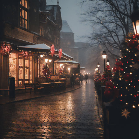 Old town city at Christmas seasonの素材