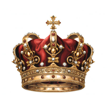 Gold crown with jewels realisticの素材
