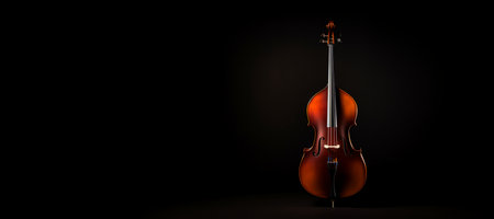 Contrabass on a black backgroundの素材