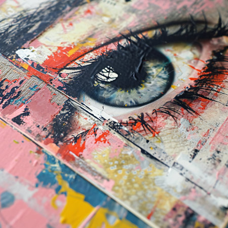 Paint, abstract texture watercolor flowers eyesの素材