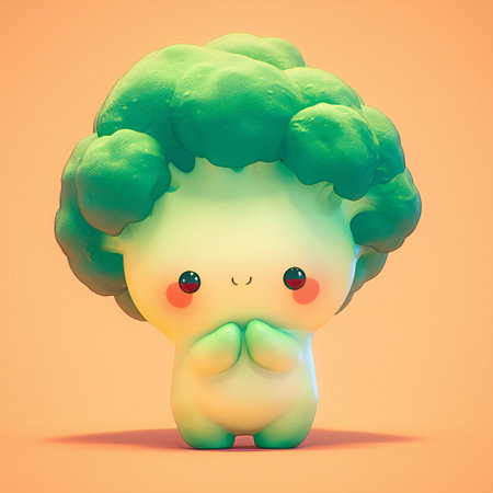 A broccoli vegetable 3d realistic character.の写真素材