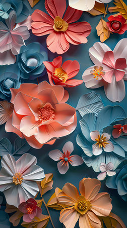 Flowers seamless pattern. Floral nature decorative background. Digital relief oil painting raster...