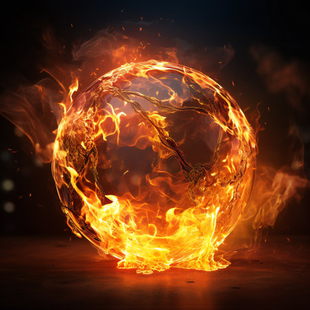 Fire ball. Illustration on black background for design, 3d.の写真素材