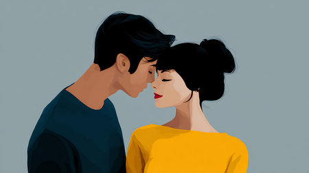 Romantic couple kissing. I love you. Couple in love. Silhouette of lovers. Valentine's Day.の素材