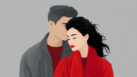 Romantic couple kissing. I love you. Couple in love. Silhouette of lovers. Valentine's Day.の素材