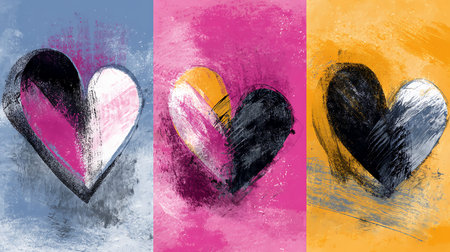 Heart pattern background and holiday valentine day. illustrationの素材