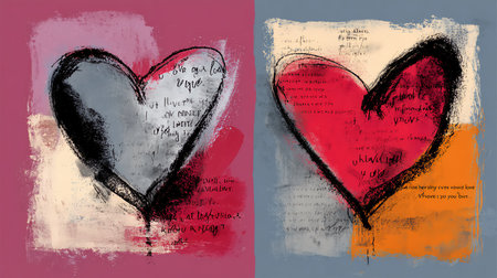 Heart pattern background and holiday valentine day. illustrationの素材