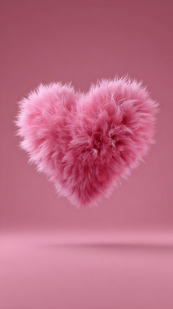 fluffy heart for website design, advertising, banner, business card, congratulations, made with a red-white gradientの素材
