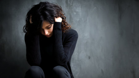 Concept of teenage or female depression and isolationの素材