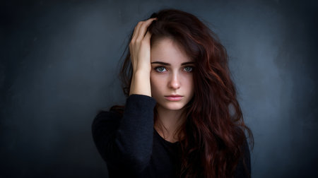 Concept of teenage or female depression and isolationの素材