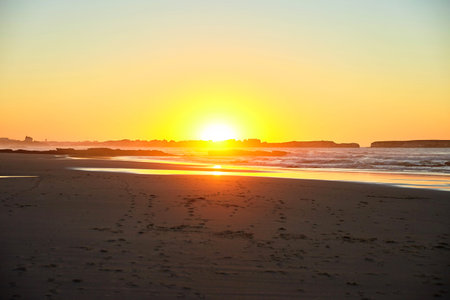 Sunset over the sea along the coast