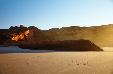 Rocks on the sunny coastの写真素材