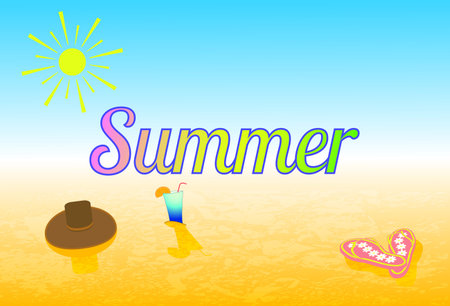 illustration summer, beach summer accessories