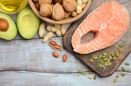 Selection of healthy fat sources.の写真素材