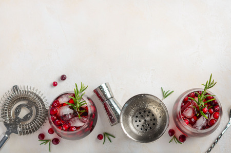 Cold water drink on white background, top view, copy spaceの写真素材