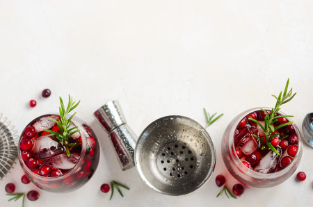 Cold water drink on white background, top view, copy spaceの写真素材