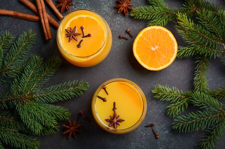 Hot Spicy Orange Punch with Spicesの写真素材