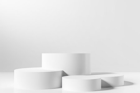 White empty podium for your product showcase. Generative AI.の素材