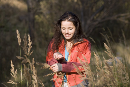 Girl, autumn field