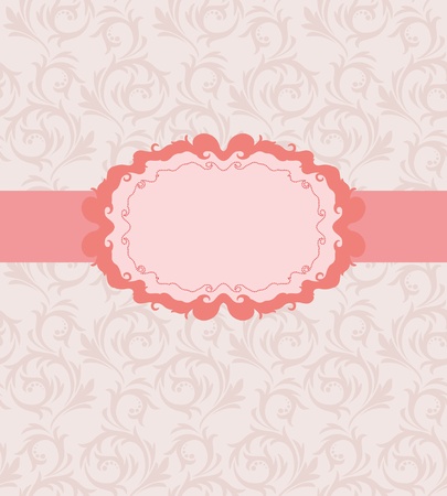 Template frame design for greeting card . Background - seamless pattern.のイラスト素材