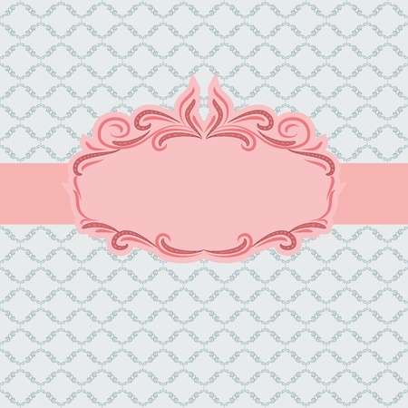 Template frame design for greeting card . Background - seamless pattern.のイラスト素材