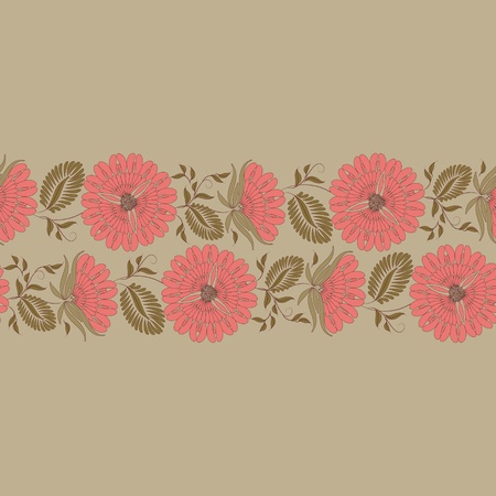 Flowers on a background. Floral design, in vintage style. Seamless pattern.のイラスト素材