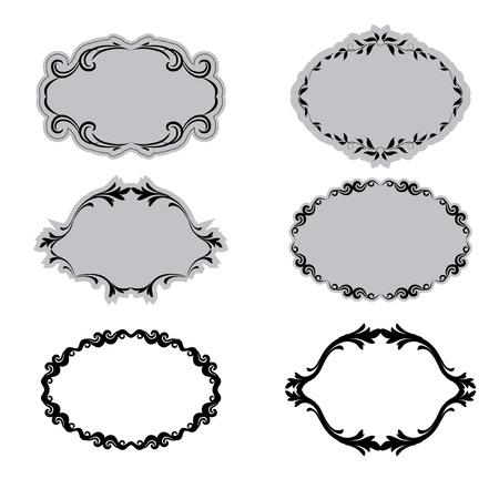 Set of ornate frames . In vintage style. Basic elements are grouped.のイラスト素材