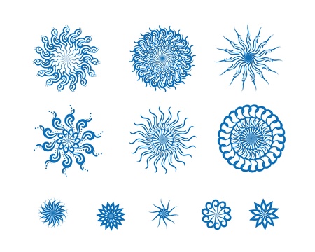 Set of blue snowflakesのイラスト素材